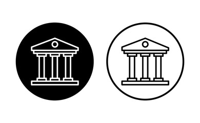 Bank icon set. bank vector icon, museum, university