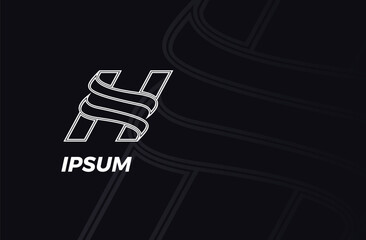 The logo has a slanted H cut with two bands