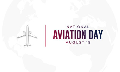 National Aviation Day August 19 Background Vector Illustration