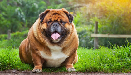 Extremely overweight large dog