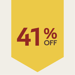 41% percent discount tag. for sale. promotion. special offer promotion. discount percentage. vector 