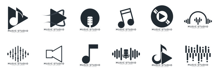 Set of Radio Wave icon. Sound waves set. Modern sound equalizer. Radio wave icons. Volume level symbols. Music frequency. vector illustration