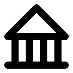 bank building line icon
