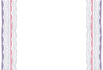 レース風の手描きのフレーム／ポストカードテンプレート