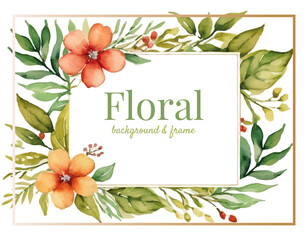 Floral border frame vector background
