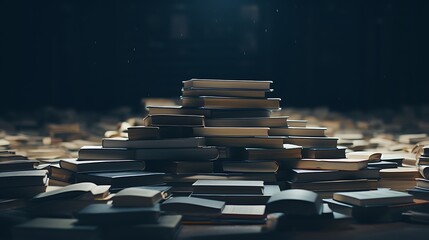 A minimalist shot focusing solely on the books, devoid of distractions, emphasizing the purity of...