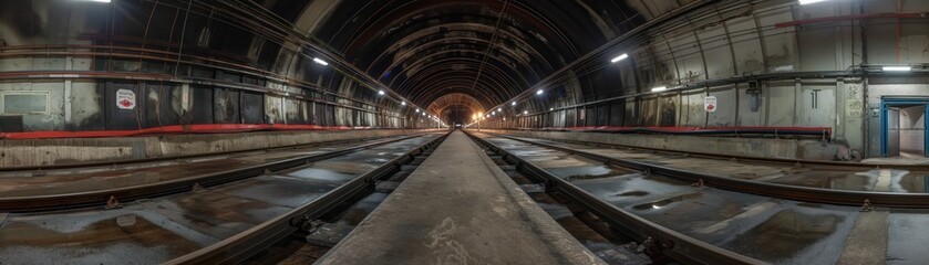 Naklejka premium Construction of an underground subway station urban expansion