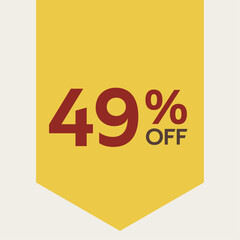 49% percent discount tag. for sale. promotion. special offer promotion. discount percentage. vector 