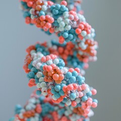 3D molecular chains intertwining, representing scientific discoveries, bridging the gap between microscopic structures and medical progress.