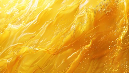 Intense lemon yellow backdrop with abstract fluid textures, providing a dynamic setting for innovative tech startup pitches or creative presentations