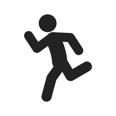 Isolated pictogram sign of run, man running, active sport icon symbol