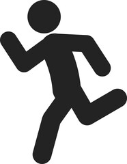 Isolated pictogram sign of run, man running, active sport icon symbol