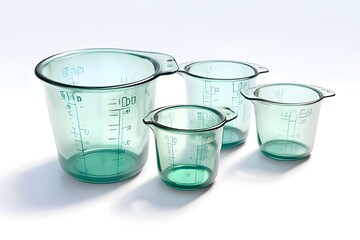 Nested measuring cups isolated on white.
