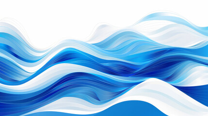 Abstract blue and white background with wavy lines, vector illustration. The concept of modern design for presentation or business card