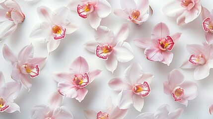 Orchid flower pattern seamless romantic wallpaper background