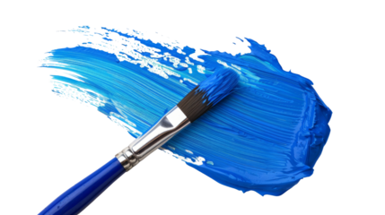 Blue stroke of paint brush 