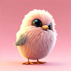 Obraz premium 3D furry forest animal with beautiful colors and white backgroundwith Generative AI technology