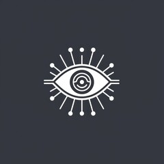 AI neural network inside a human eye logo design