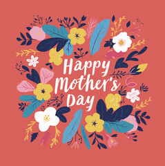 Happy Mother's Day Floral Greeting Card