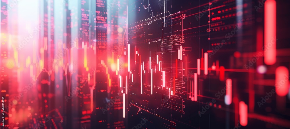 Aufkleber digital crisis business economy chart visualization. generative ai technology.
