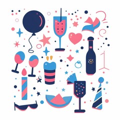 party day illustration design on white background