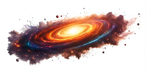  A galaxy isolated on white background. 