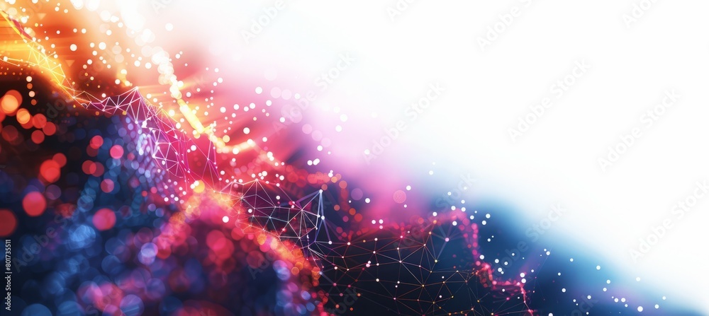 Poster Abstract virtual data wave cyberspace technology background. Generative AI technology.	
