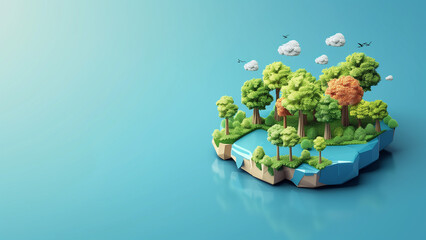 Obraz premium 3D forest isometric