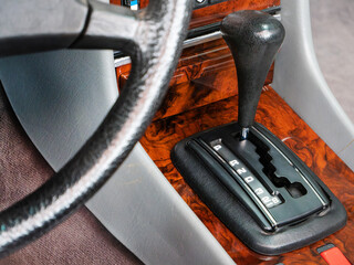 Close-up of Automatic Gear Shift in Car