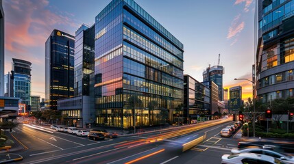 smart office building architectural exterior