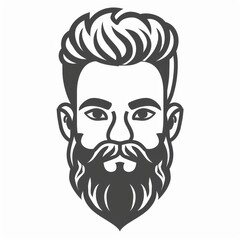 beard icon on white background