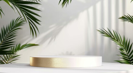 Fototapeta premium cosmetic cream and leaves