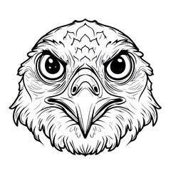 bird head draw line design on white background