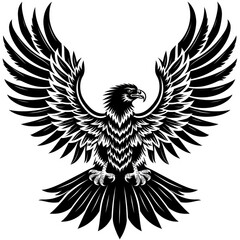 Obraz premium eagle silhouette black and white, on white background