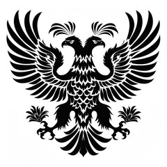  eagle silhouette black and white, on white background