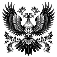 Obraz premium eagle silhouette black and white, on white background