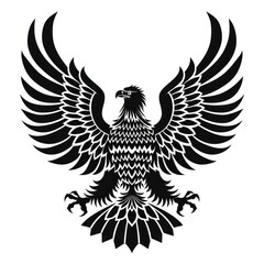 Obraz premium eagle silhouette black and white, on white background