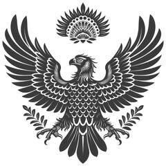 Obraz premium eagle silhouette black and white, on white background