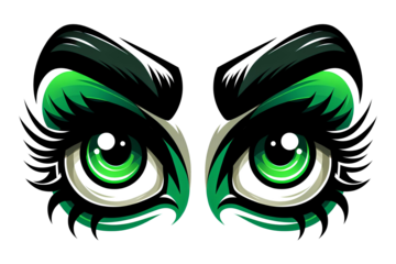 Funny retro cartoon character face drawing