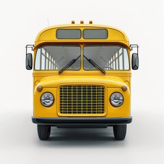 Bus Isolated front view on white background