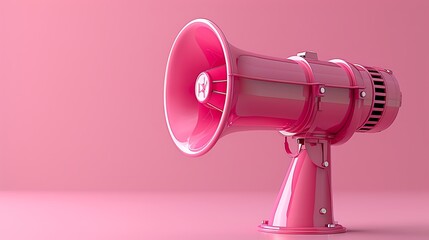 3D render of megaphone icon isolated on pink background The render is in the style of a minimalist digital artwork Any Chinese characters have been removed without otherwise substantially editing the