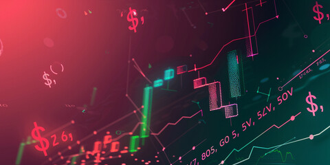 Financial Pulse: Abstract Lines Illustration Reflecting Business Growth and Market Success,Generated By Ai