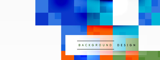 Colorfulness and art come to life with a vibrant background of azure, electric blue, and magenta rectangles on a white canvas. A playful display of tints and shades creating a mesmerizing pattern