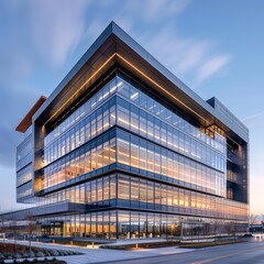 Fototapeta premium modern office building aluminum window frames modern and contemporary architecture