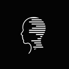 digital avatar head logo design