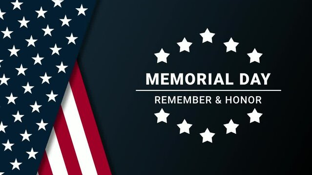 memorial day animation celebration, memorial day greeting animation for social media post landscape