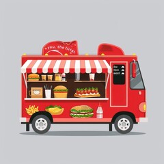 food truck on white background