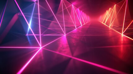 geometry laser background, dark background, bright color