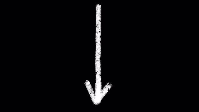 A Set of arrows: Hand-drawn animation of an oil crayon or pencil chalk doodling on a transparent background, alpha channel.