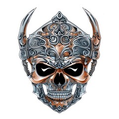 skull helmet design isolated white background